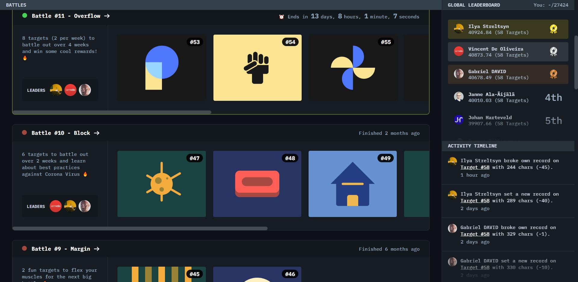 在线比拼 CSS