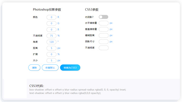 将Photoshop设计文件图层中的混合选项参数快速转换为CSS3代码，以节省前端开发人员的时间和精力